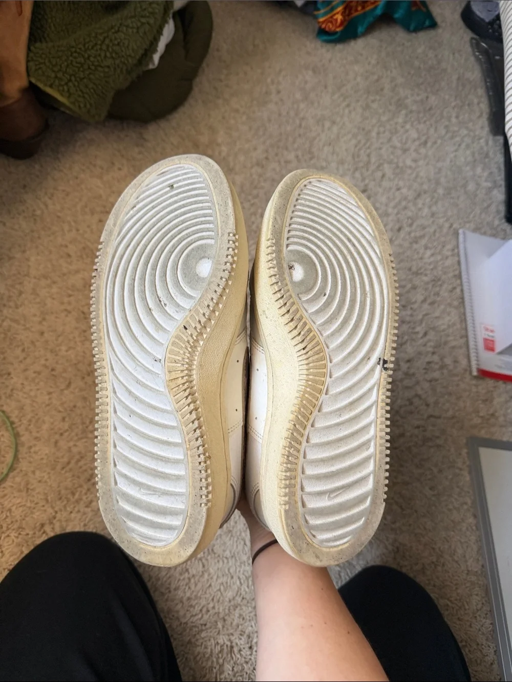 Nike White Platform Sneakers with Leopard-Print Swoosh